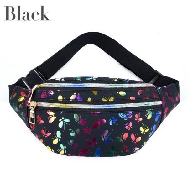 2022 Printed Waist Bag Women Fanny Pack Colorful Travel Kids Cartoon Belt`s Bag Festival Mobile Phone Pouch Purse