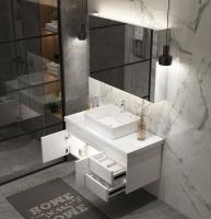 Fregaderos contemporáneos blancos y vanidades del espacio multi para los cuartos de baño