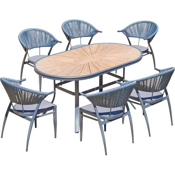 Outdoor Garden Furniture – Nordic Modern Rope Chairs, European-Style Patio Set for Courtyard, Villa, and Balcony.