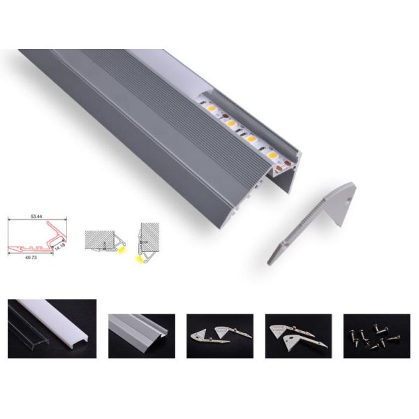 Stair Led Profile Channel , C027 Recessed Aluminium Profiles For Led Lighting