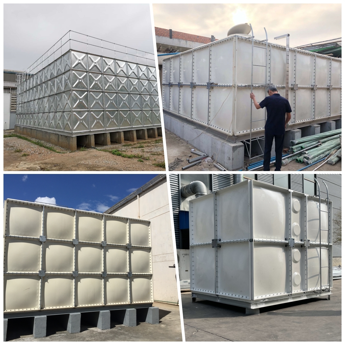 Galvanized Steel Structure Platform Water Tank Tower, Prefab Elevated Water Storage Tower for Industrial Use