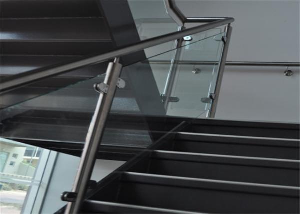 Indoor 304 Stainless Steel Glass Railing With Satin Or Mirror Post Finishes