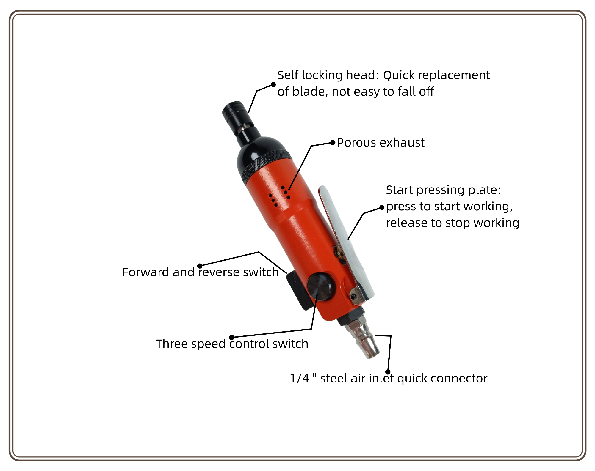 Пневматическая ударная отвертка 55 нм 0,79 кг Малый вес