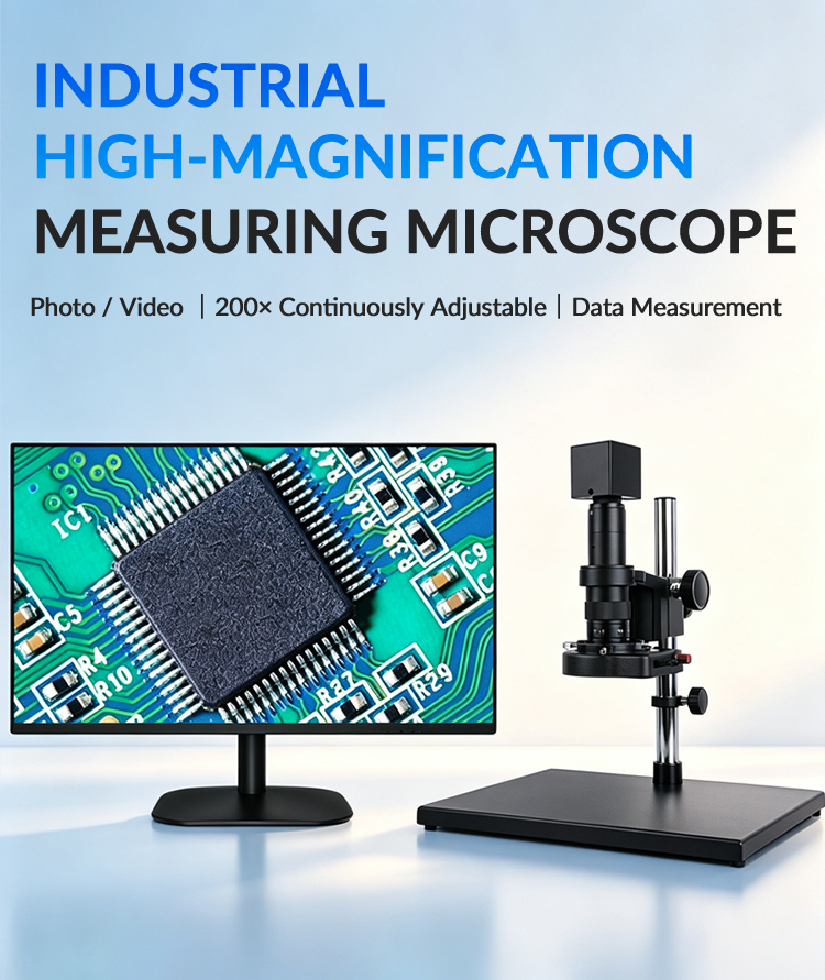 20-200X Electron Microscope Measurement USB Industrial HD CCD Camera High Magnification Professional Optical