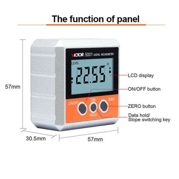 Relative Absolute Magnetic Digital Inclinometer 4*90° Magnets In Bottom Pocket Type