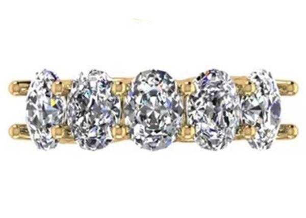 Oval Diamond 18K Rose Gold Ring 6.43x 4.7x 3.03mm Size for Anniversary