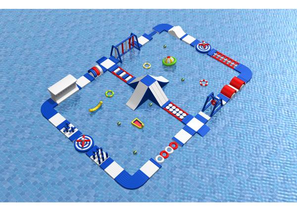 Outdoor Water Park Obstacle Course , 0.9mm Pvc Tarpaulin Kids Inflatable Playground