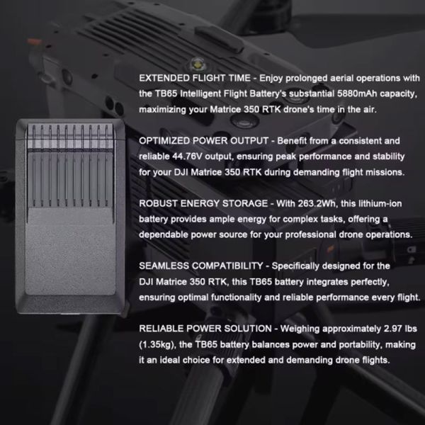 BESTAR Matrice 350 RTK Drone Battery BS-TB65 | 400 Charge-Discharge Cycles High-Energy Cells Black for Toys Consumer Electronics
