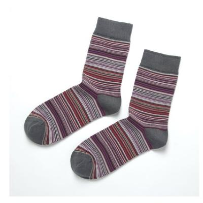 Fashionable striped mid-calf length custom crew dress cotton spring socks for businessmen
