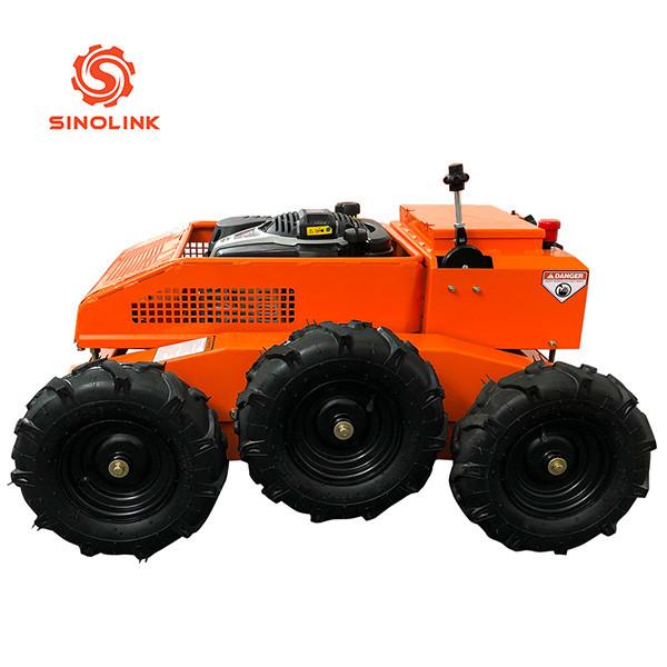 Commercial Remote Control Lawn Mower For Steep Hills Six Wheel Drive 196cc 3.6kw