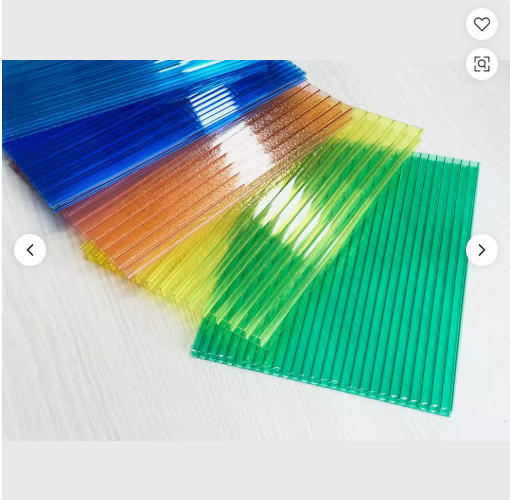 Polycarbonate Twin Wall Hollow Roofing 6mm-10mm Thick Greenhouse Sheet Clear UV Coating