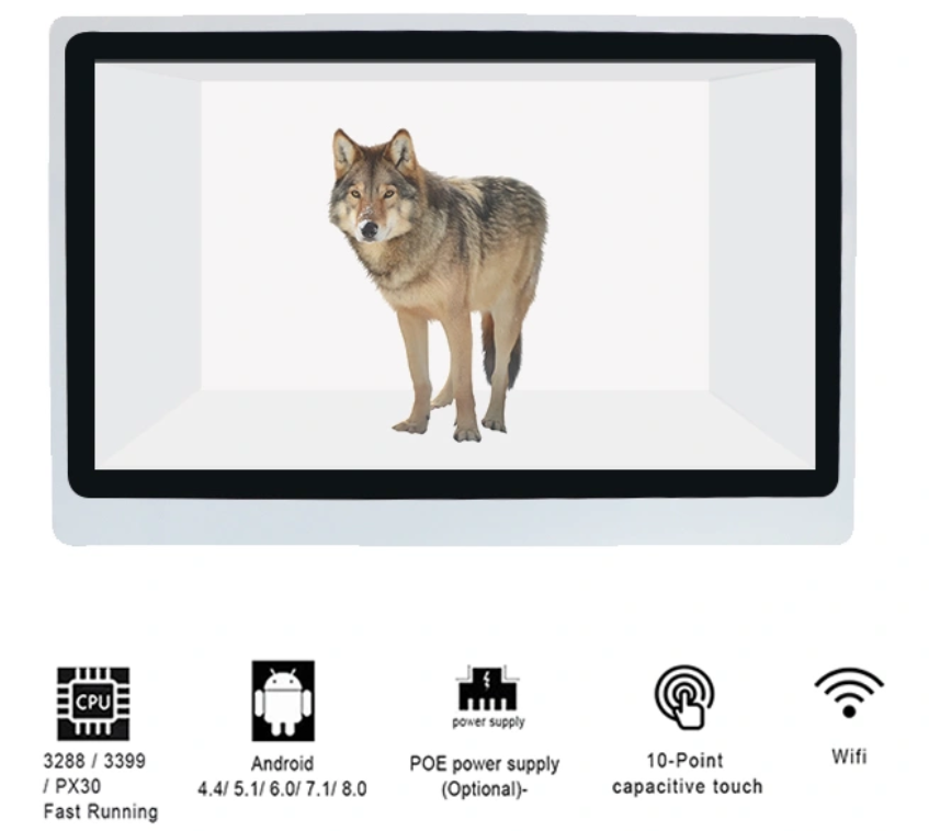 игрок 200W рекламы 55in 400nits прозрачный LCD