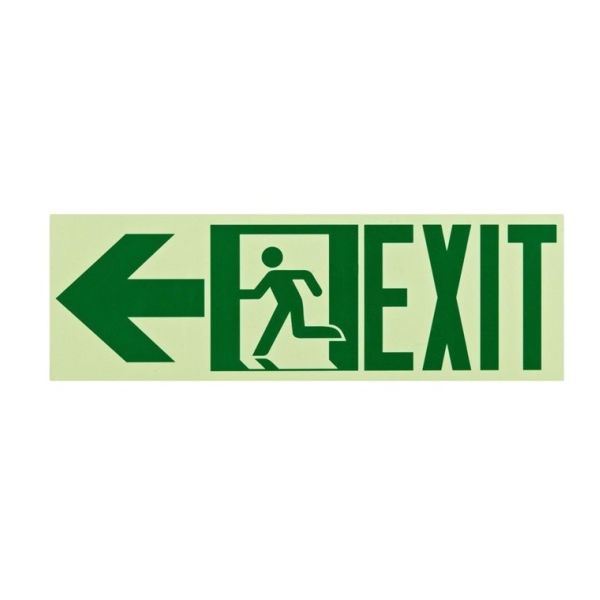 Emergency Running Man Left/Right Photoluminescent Fire Exit Sign