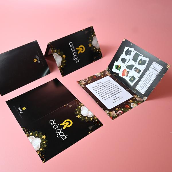 Cartes de remerciement recyclables pour votre entreprise Lamination papier journal Design sur mesure