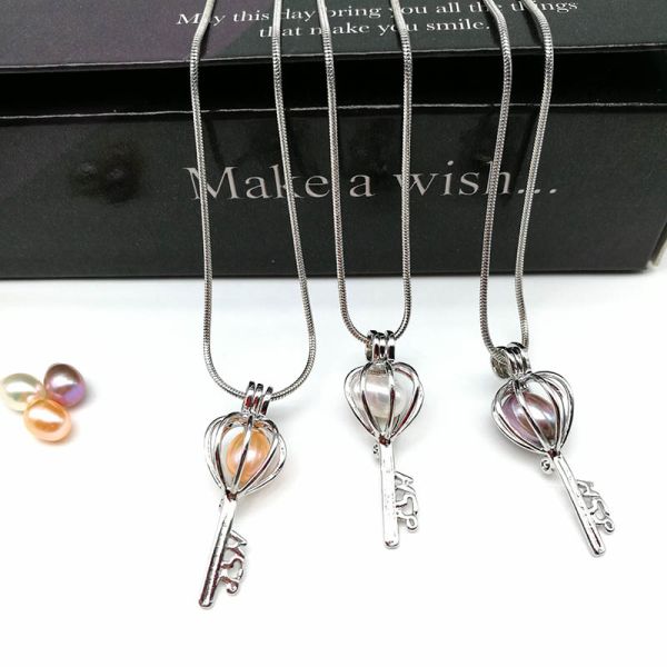 Pearl Cage Locket Findings Cage Pendant for Essential Oil Diffuser Oyster Pearl Girl Women Gits Dropshipping