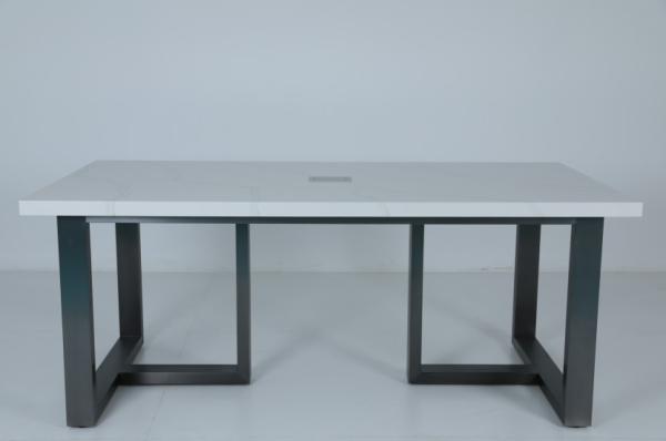 Custom Modern Style Hotel Bar Table with Stone Top and Stainless Steel Base