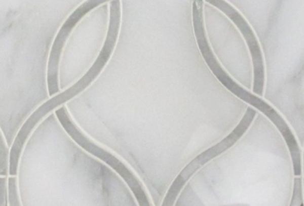 Irregular Waterjet Mosaic Tile , Mosaic Bathroom Floor Tile For Hotel Reception Designs