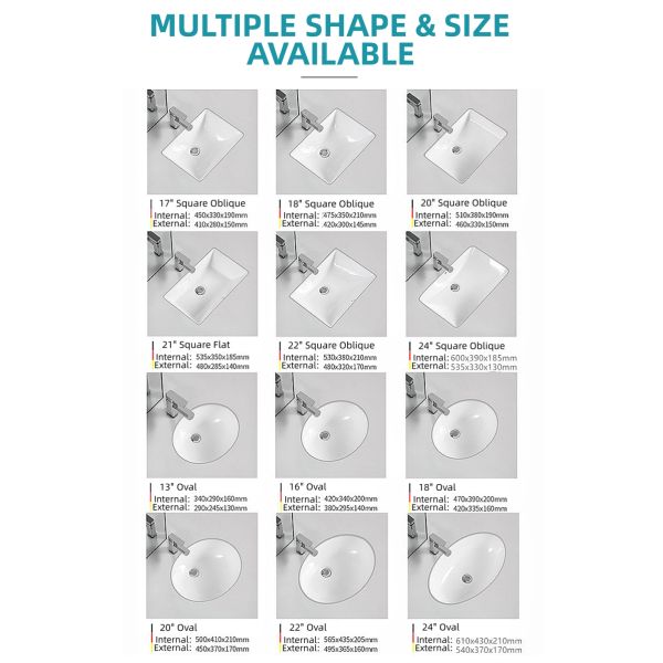 Bathroom Inset Basin Customizable Size