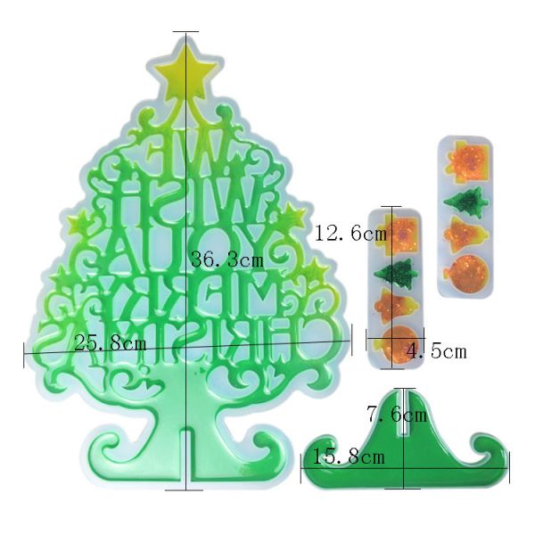 DIY 3D Christmas Tree Silicone Mold Festival Decoration For Jewelry Making