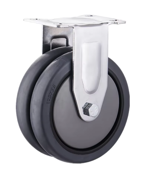 5 Inch Industrial M12 Screw-Type Dual Wheel Caster – TPR Wheel with PP Core