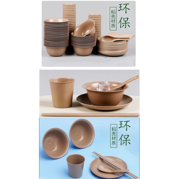 Sustainable Catering Supplies with Biodegradable Rice Husk Tableware and Customization