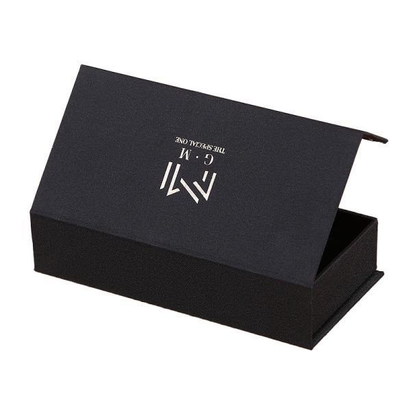 Black Card Paper Gift Box Hot Silver Logo Magnetic Book Box Convenient