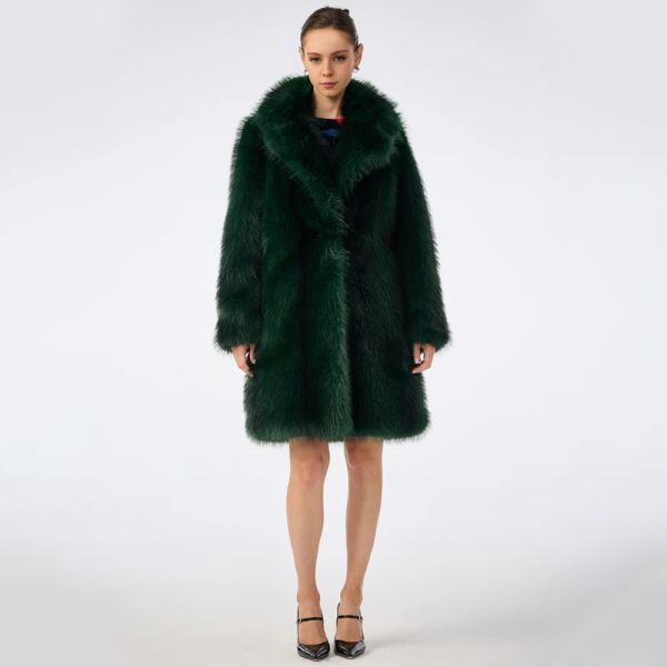 Emerald Customizable Colors Cruelty-Free Festive Appeal Faux Fur Coat Luxury Vegan Outerwear