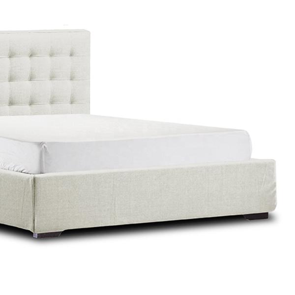 Stain Resistant Ottoman Bed Double Size Multipurpose With White Headboard