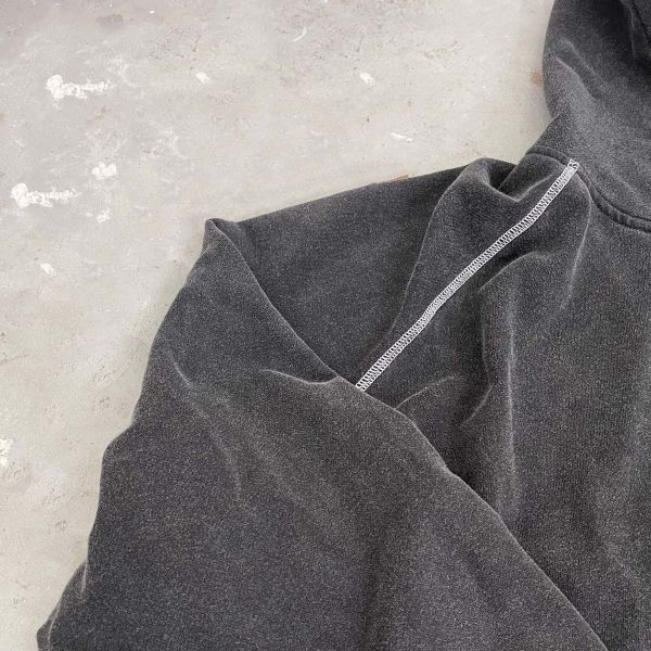 Heavyweight Vintage Drop Shoulder French Terry Cotton Oem Blank Hoodie Custom Contract Stitch High Quality Hoodie Men Streetwear