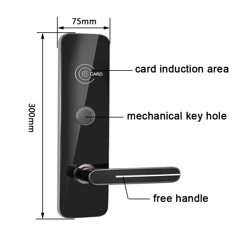 Зинковый сплав Smart RFID Key Card Hotel Дверные замки со свободным программным обеспечением