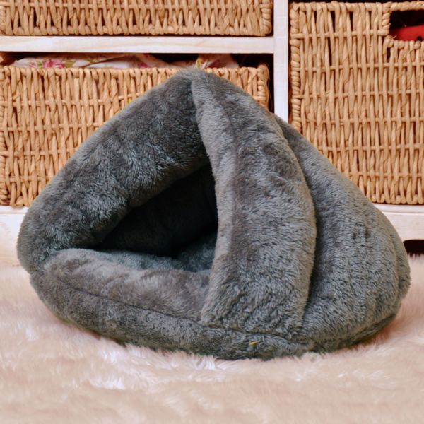 Plush Warm Slippers Shape Cat Snuggle Cave Pet Bed Cushion 40x40cm