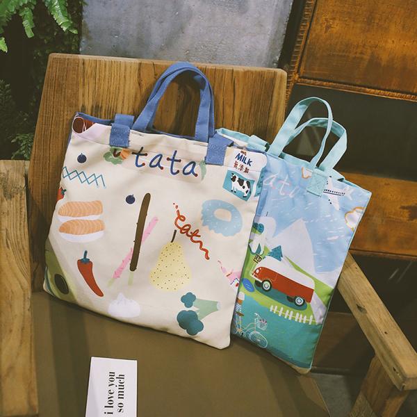 Japanese lovely art canvas single-shoulder bag spray figure cross-body bag small fresh cartoon lady bag