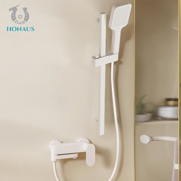 Cream Style Exposed Valve Showers Two Outlets Brass Body for Apartment