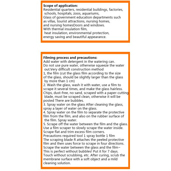 Película de vidrio de perspectiva unidireccional Casa Balcón Cocina Protección solar Escudo de privacidad Película de aislamiento térmico Adhesivos de vidrio