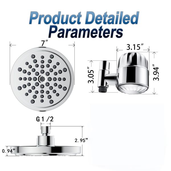 Bathroom Equipment with ABS Plastic Chromed Overhead Shower Head and Filter