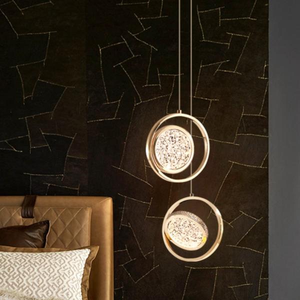 Moderna lámpara colgante LED acrílica decorativa para el hogar, sala de estar, hotel, círculo, luz colgante