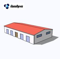 Armazém pré-fabricado de estrutura de aço de telhado de inclinação única / dupla para armazenamento