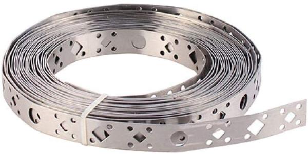 OEM Rolo de 10 metros de faixa de fixação de alças de aço galvanizadas perfuradas multiuso de 12 mm