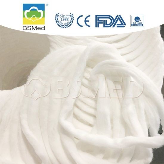 Premium Bleached Lint‑Free Cotton Sliver Raw Material for Manufacturing Cotton Swabs/Balls and Hair Bleach Isolation Salon Customizable