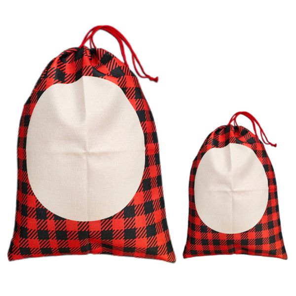Personalized Reusable Christmas Bags Candy Bags Custom Santa Sacks Sublimation Drawstring Christmas Bags