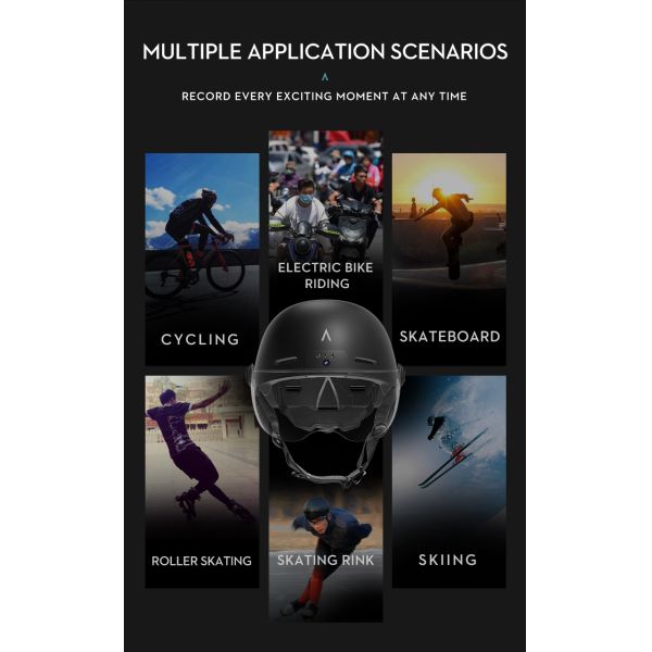 Smart Cycling Helmet with 8-Hour Recording Camera Good and ABS Shell EPS Inner Liner