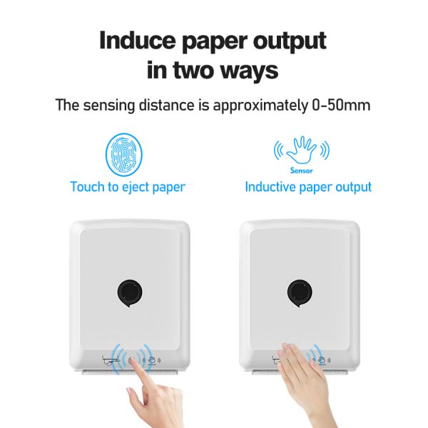 Lockable Touchless Auto Cut Paper Towel Dispenser Wall Mounted ABS Plastic Material