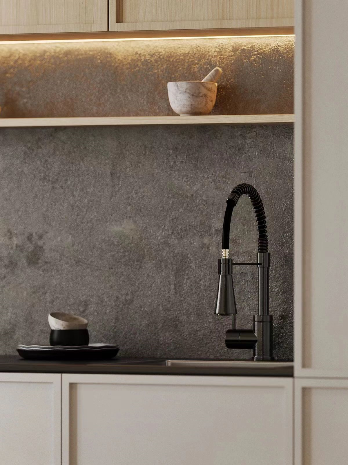 18mm Countertops Hotel Kitchen Cabinets Overall Quartz Stone
