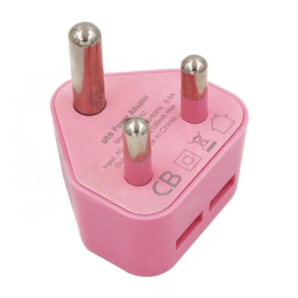 5V 2.1A USB Power Adapter for Mobile Phones with South African India Plug