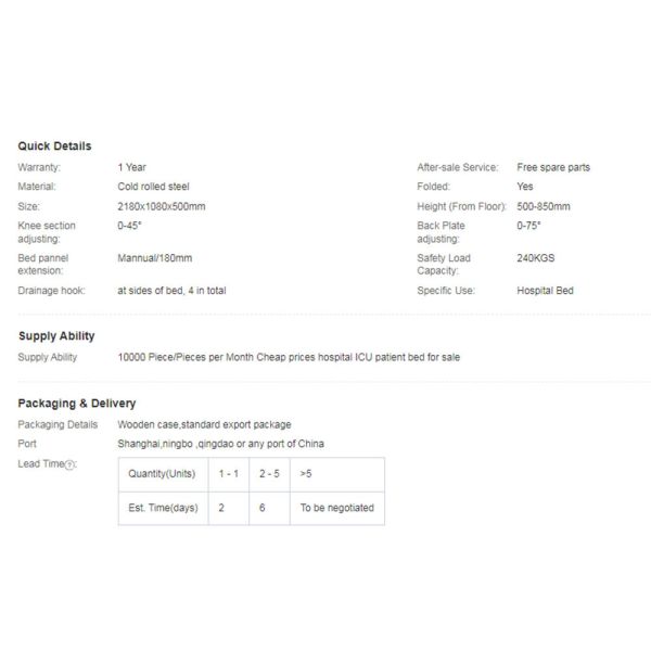 5 Function Medical Hospital Beds Electric Lifting CE ISO Approved