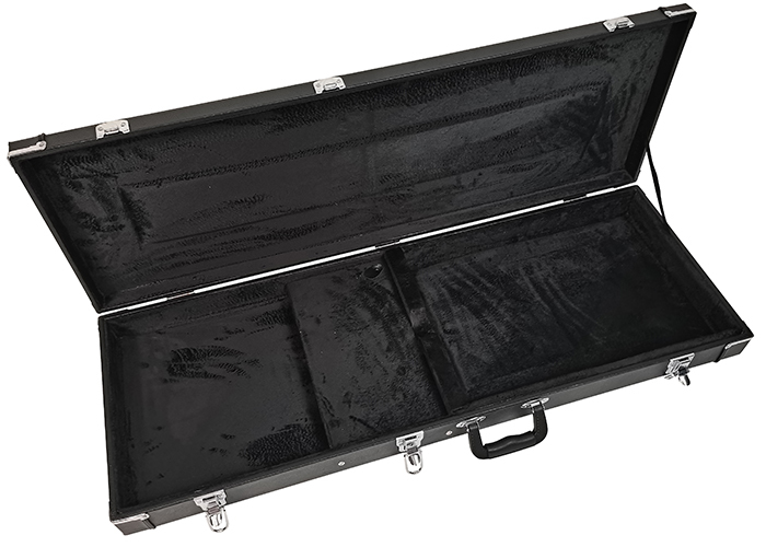 Lockable Solid Wood Guitar Hard Case Lychee Grain Waterproof Shockproof Travel Case