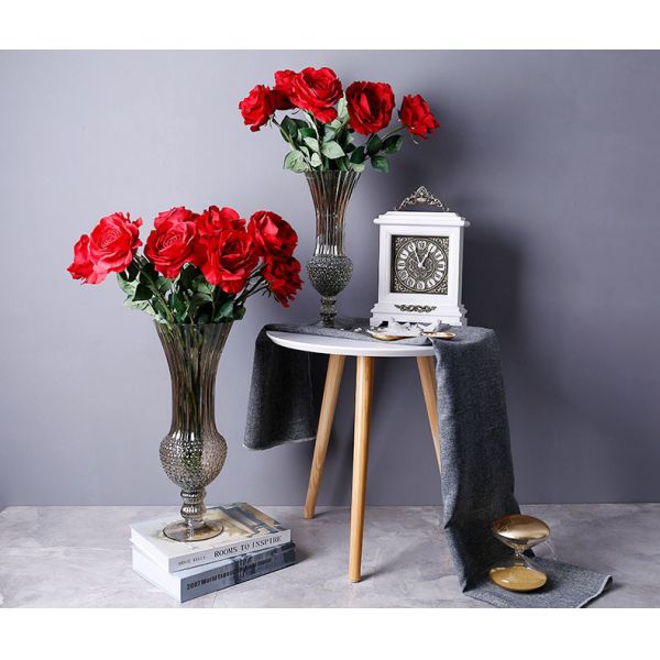 European Glass Vase Rich Bamboo Hydroponic Flowerware Champagne Gold Household Furnishings