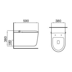 バスルーム 温度制御とUV滅菌システムを持つ現代的なスマートトイレ