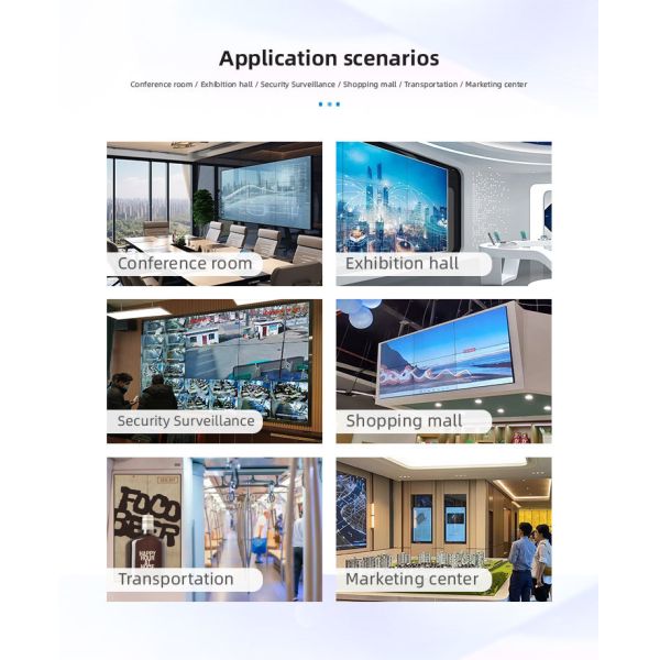Bright LCD Video Walls Ultra Narrow Bezel Display 1.8mm 55 Inch