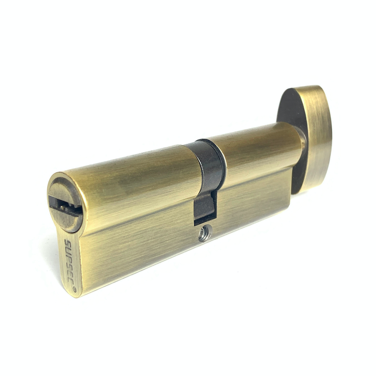 Customized Antique Brass Cylinder Lock Single Open Cylinder Profile Lock 90mm